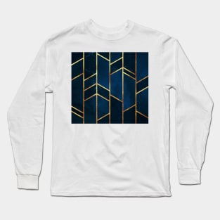 Navy Gold Geometric Long Sleeve T-Shirt